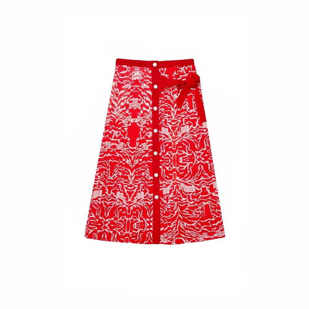 Super hot red & white pleated skirt by MARISSA WILSON!!!